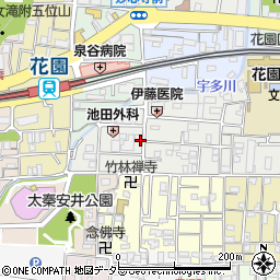 京都府京都市右京区太秦安井車道町周辺の地図