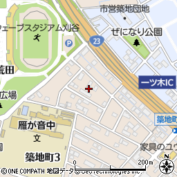 愛知県刈谷市築地町3丁目7周辺の地図