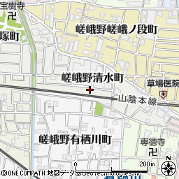 京都府京都市右京区嵯峨野清水町21-35周辺の地図