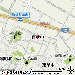 愛知県豊田市駒場町（西埜中）周辺の地図