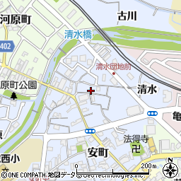 京都府亀岡市余部町清水周辺の地図