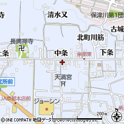 京都府亀岡市余部町中条周辺の地図