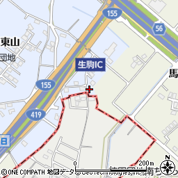 愛知県豊田市生駒町東山643周辺の地図