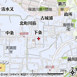 京都府亀岡市余部町下条周辺の地図