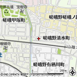 京都府京都市右京区嵯峨野清水町周辺の地図