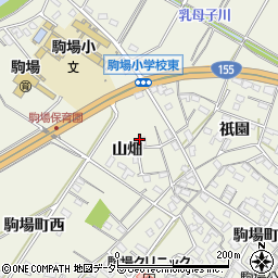 愛知県豊田市駒場町山畑周辺の地図