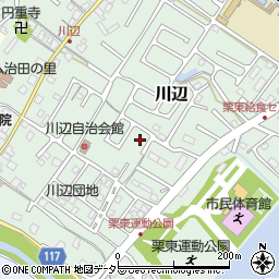 滋賀県栗東市川辺周辺の地図