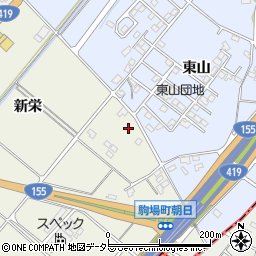 愛知県豊田市駒場町新栄周辺の地図