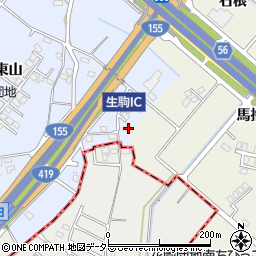 愛知県豊田市生駒町東山642-1周辺の地図