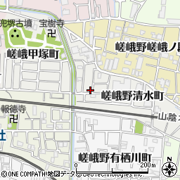 京都府京都市右京区嵯峨野清水町8-43周辺の地図