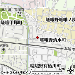 京都府京都市右京区嵯峨野清水町8-47周辺の地図