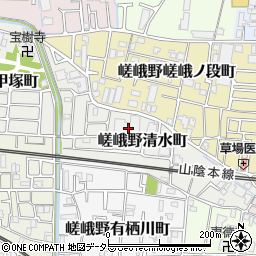 京都府京都市右京区嵯峨野清水町9周辺の地図