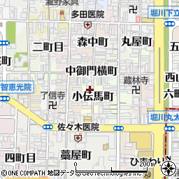 京都府京都市上京区小伝馬町周辺の地図
