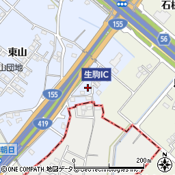 愛知県豊田市生駒町東山364周辺の地図