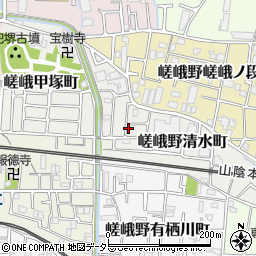 京都府京都市右京区嵯峨野清水町8-64周辺の地図