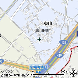 愛知県豊田市生駒町東山106周辺の地図