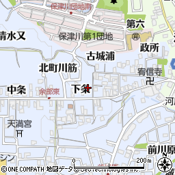 京都府亀岡市余部町下条43周辺の地図