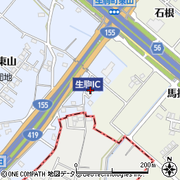 愛知県豊田市生駒町東山642-3周辺の地図