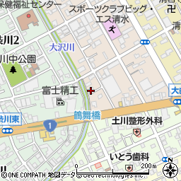 静岡県静岡市清水区西大曲町3-22周辺の地図