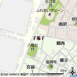 愛知県豊田市上郷町子荒子周辺の地図
