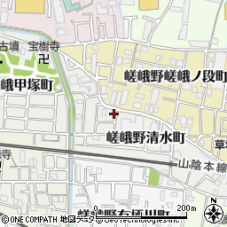 京都府京都市右京区嵯峨野清水町8-25周辺の地図