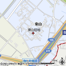 愛知県豊田市生駒町東山158周辺の地図