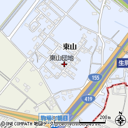 愛知県豊田市生駒町東山194周辺の地図