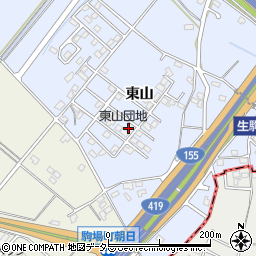 愛知県豊田市生駒町東山194周辺の地図