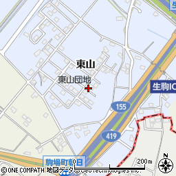 愛知県豊田市生駒町東山201周辺の地図