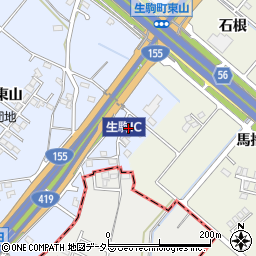 愛知県豊田市生駒町東山642-10周辺の地図