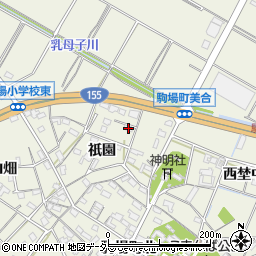愛知県豊田市駒場町祇園74周辺の地図
