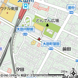 愛知県東海市大田町（蟹田）周辺の地図