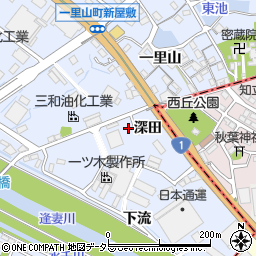 愛知県刈谷市一里山町（深田）周辺の地図