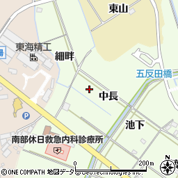 愛知県豊田市和会町中長周辺の地図