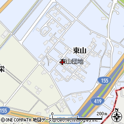 愛知県豊田市生駒町東山162周辺の地図