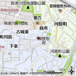 京都府亀岡市余部町（古城）周辺の地図