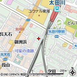 愛知県東海市大田町蟹田3周辺の地図