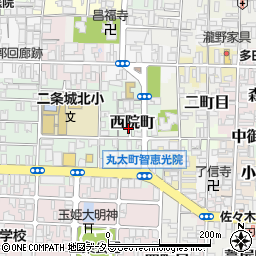 京都府京都市上京区西院町周辺の地図