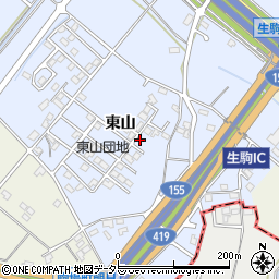 愛知県豊田市生駒町東山252周辺の地図