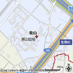 愛知県豊田市生駒町東山周辺の地図