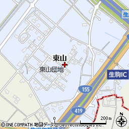 愛知県豊田市生駒町東山254周辺の地図