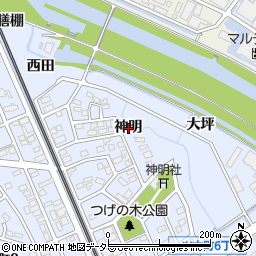 愛知県刈谷市一ツ木町神明周辺の地図