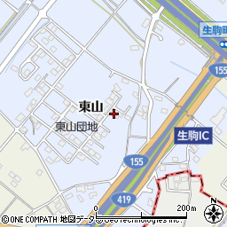 愛知県豊田市生駒町東山286周辺の地図