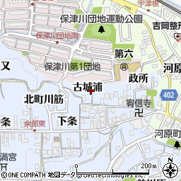 京都府亀岡市余部町古城浦周辺の地図