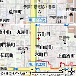 京都府京都市上京区五町目周辺の地図