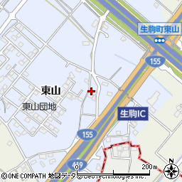 愛知県豊田市生駒町東山672周辺の地図