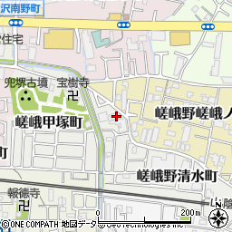 京都府京都市右京区嵯峨野清水町2-38周辺の地図