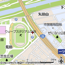愛知県刈谷市築地町荒田周辺の地図