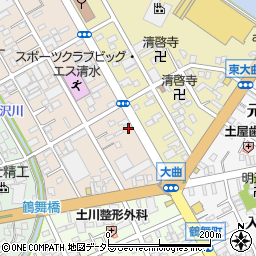 静岡県静岡市清水区西大曲町1-34周辺の地図