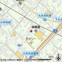 三十三銀行大矢知支店周辺の地図